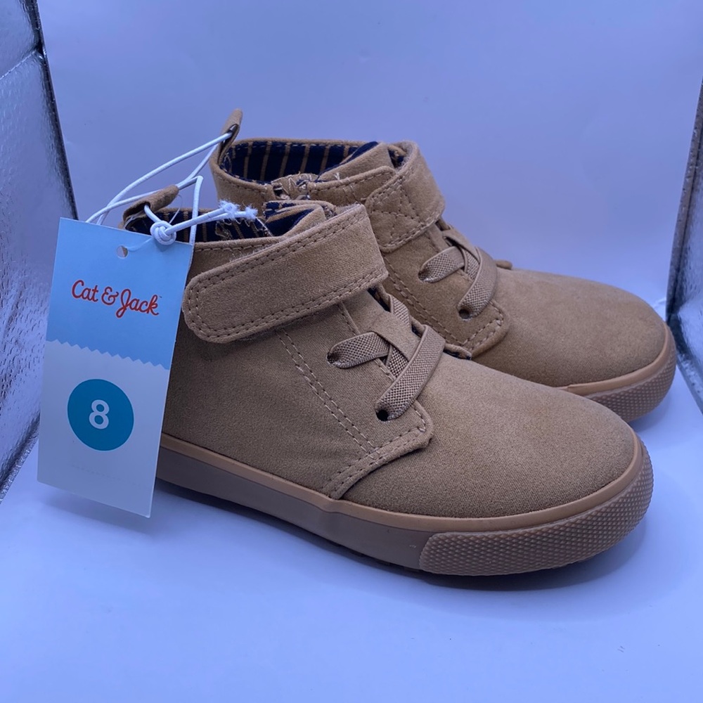 NWT cat&jack tan brown khaki hightop sneakers boots